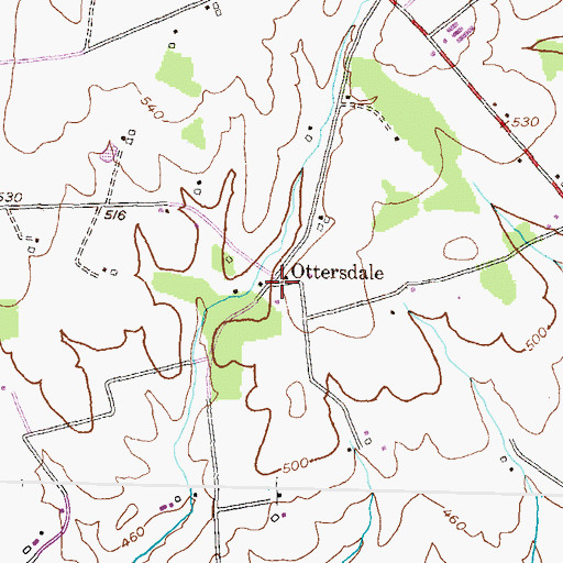 Topographic Map of Ottersdale, MD