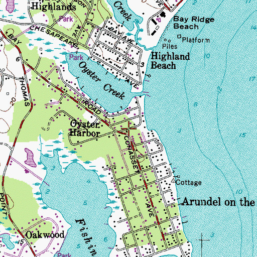 Topographic Map of Oyster Harbor, MD