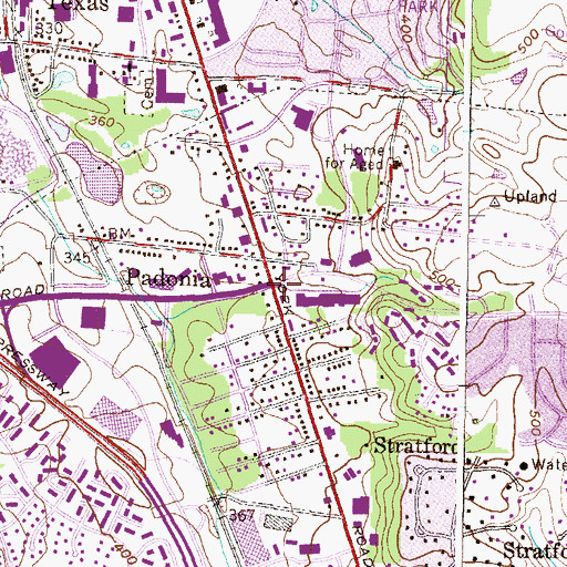 Topographic Map of Padonia, MD