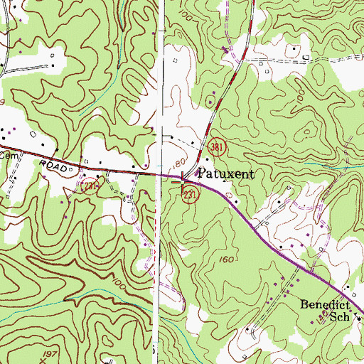 Topographic Map of Patuxent, MD