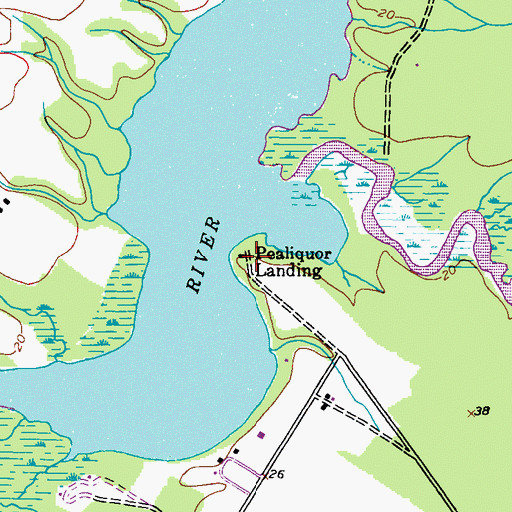 Topographic Map of Pealiquor Landing, MD