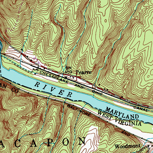 Topographic Map of Pearre, MD