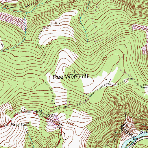 Topographic Map of Pee Wee Hill, MD