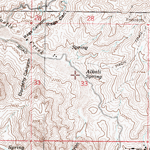 Topographic Map of Alkali Spring, AZ