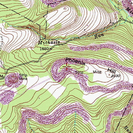Topographic Map of Phoenix Hill, MD