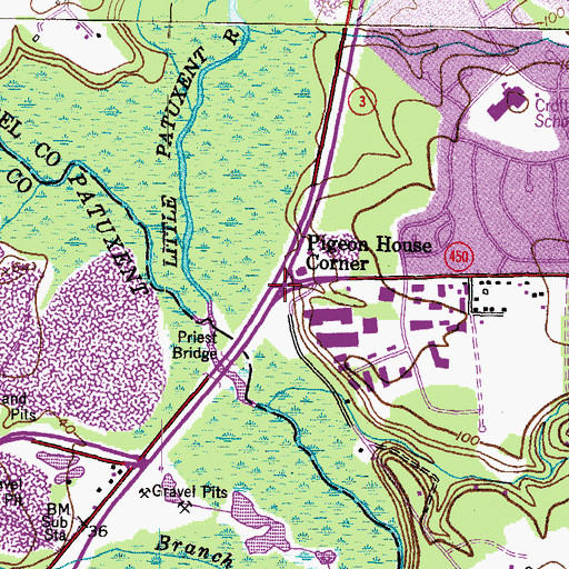 Topographic Map of Pigeon House Corner, MD