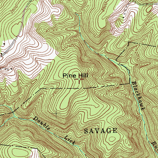 Topographic Map of Pine Hill, MD