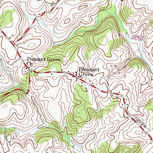 Topographic Map of Pleasant Grove, MD