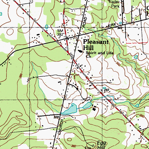 Topographic Map of Pleasant Hill, MD