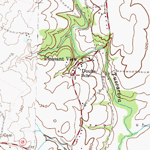 Topographic Map of Pleasant View, MD