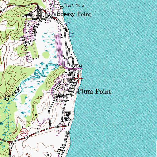 Topographic Map of Plum Point, MD