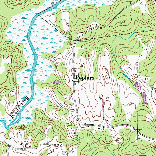 Topographic Map of Poplars, MD