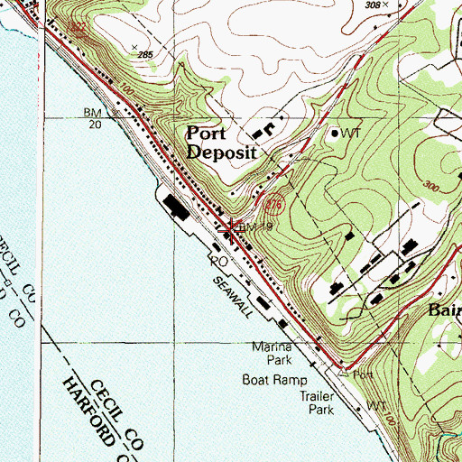 Topographic Map of Port Deposit, MD