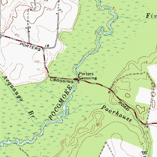 Topographic Map of Porters Crossing, MD