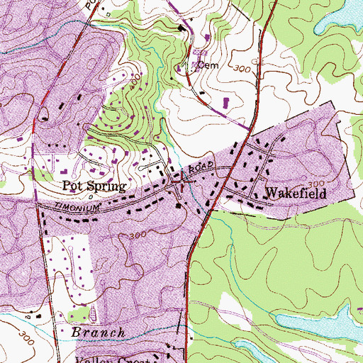 Topographic Map of Pot Spring, MD