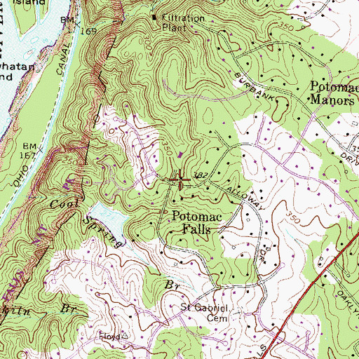 Topographic Map of Potomac Falls, MD