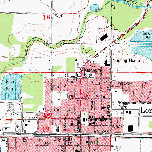 Topographic Map of Ketchum Park, AR