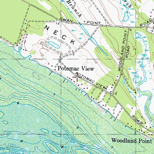 Topographic Map of Potomac View, MD