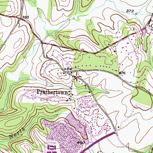 Topographic Map of Prathertown, MD