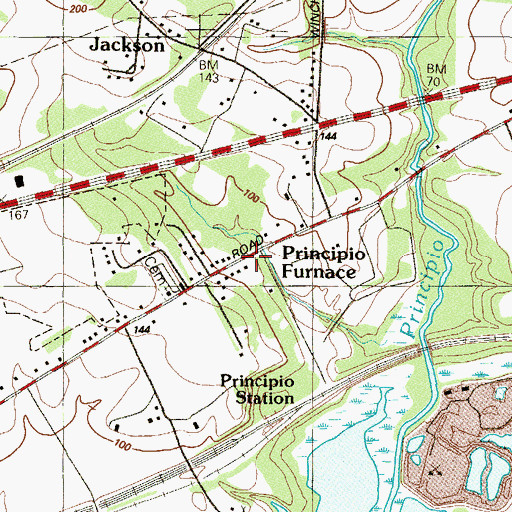 Topographic Map of Principio Furnace, MD