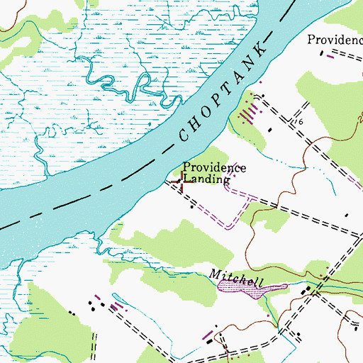 Topographic Map of Providence Landing, MD