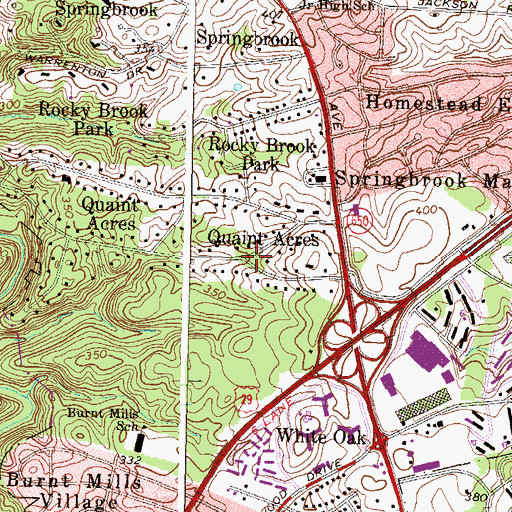 Topographic Map of Quaint Acres, MD