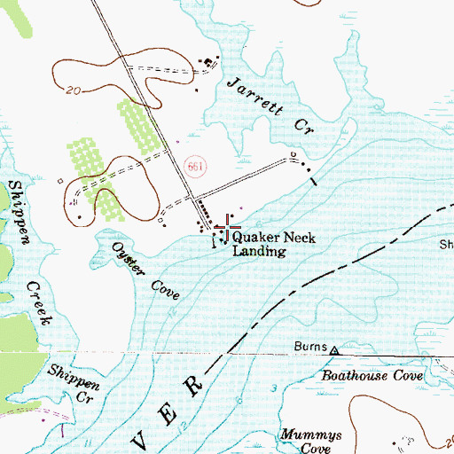 Topographic Map of Quaker Neck Landing, MD