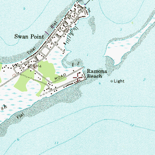 Topographic Map of Ramona Beach, MD
