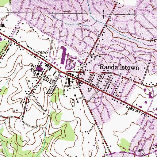 Topographic Map of Randallstown, MD