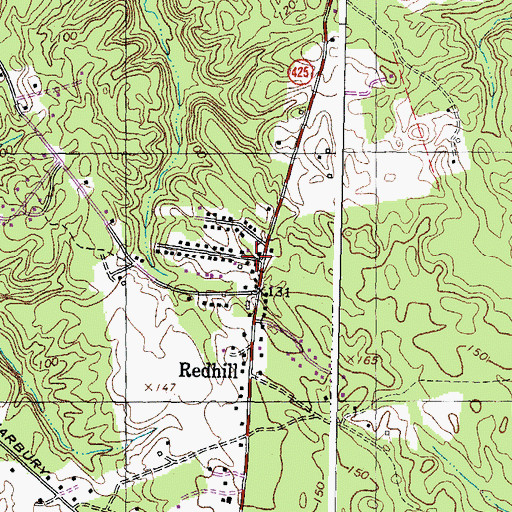 Topographic Map of Redhill, MD