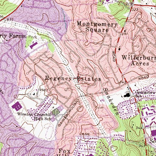 Topographic Map of Regency Estates, MD