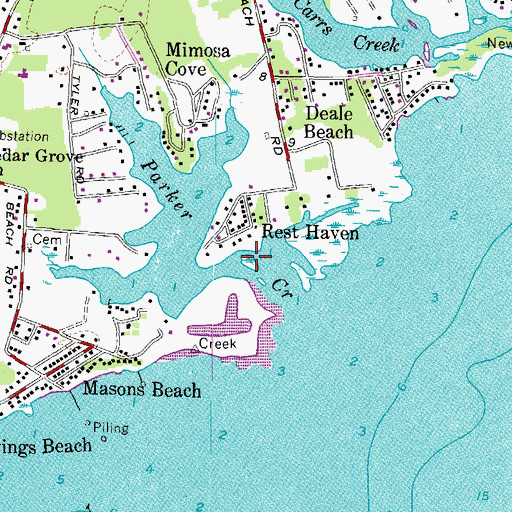 Topographic Map of Rest Haven, MD