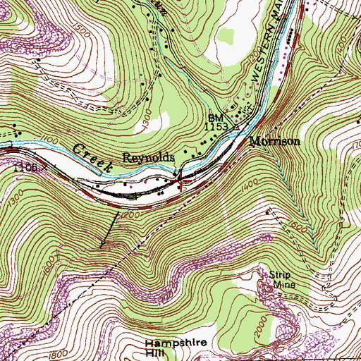 Topographic Map of Reynolds, MD