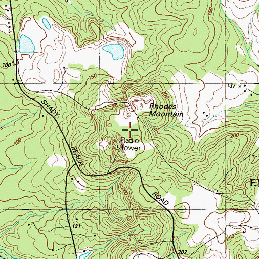 Topographic Map of Rhodes Mountain, MD