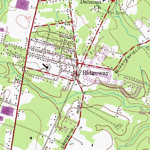Topographic Map of Ridgeway, MD