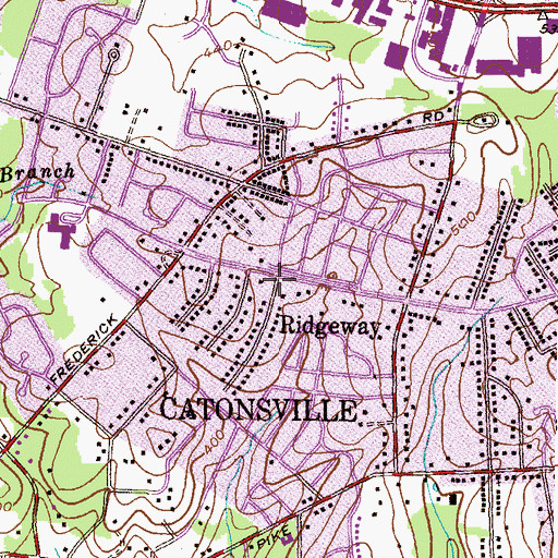Topographic Map of Ridgeway, MD