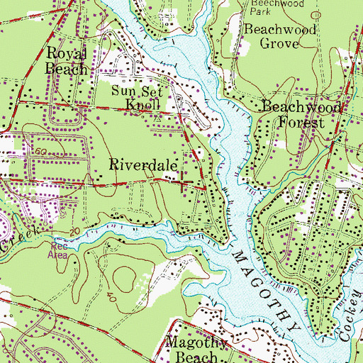Topographic Map of Riverdale, MD