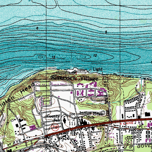 Topographic Map of Riverview Village, MD