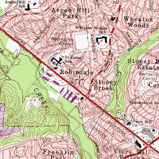 Topographic Map of Robindale, MD