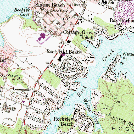 Topographic Map of Rock Hill Beach, MD