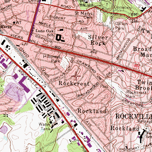 Topographic Map of Rockcrest, MD