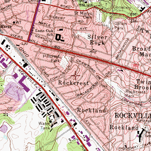 Topographic Map of Rockcrest, MD