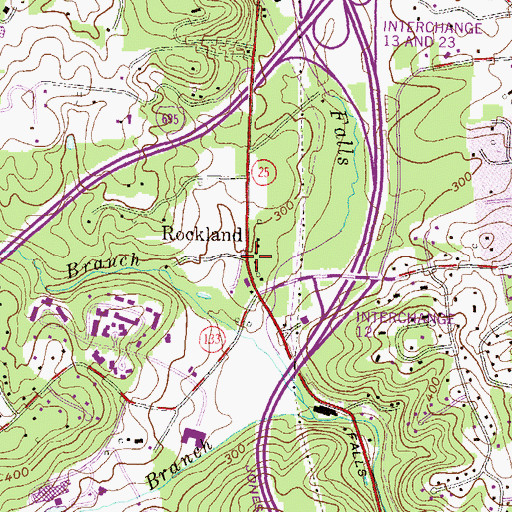 Topographic Map of Rockland, MD