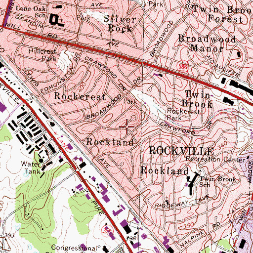 Topographic Map of Rockland, MD
