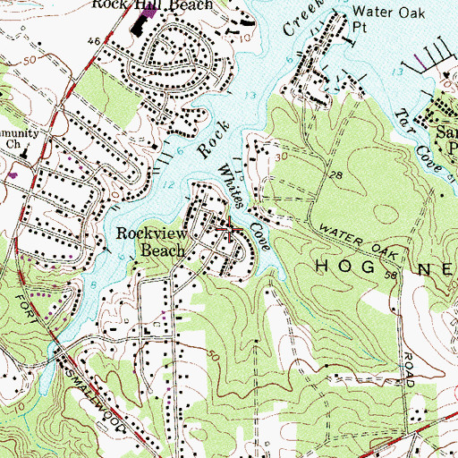 Topographic Map of Rockview Beach, MD