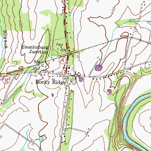 Topographic Map of Rocky Ridge, MD