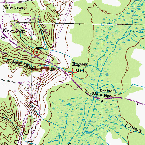 Topographic Map of Rogers Mill, MD