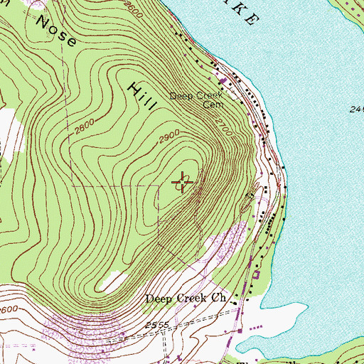 Topographic Map of Roman Nose Hill, MD