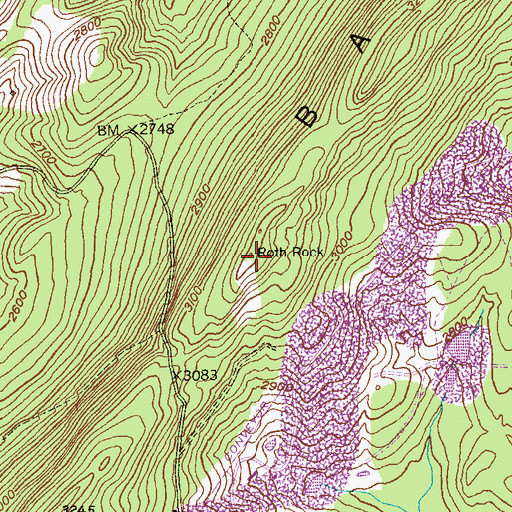 Topographic Map of Roth Rock, MD