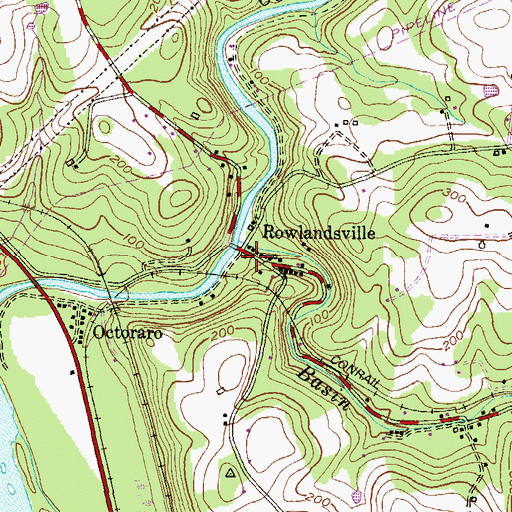 Topographic Map of Rowlandsville, MD